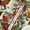Holly Pine Cone Leaves Floral Christmas Table Runner, Seasonal Winter Kitchen Dining Table Decoration for Home Party Decor 13x72 Inch